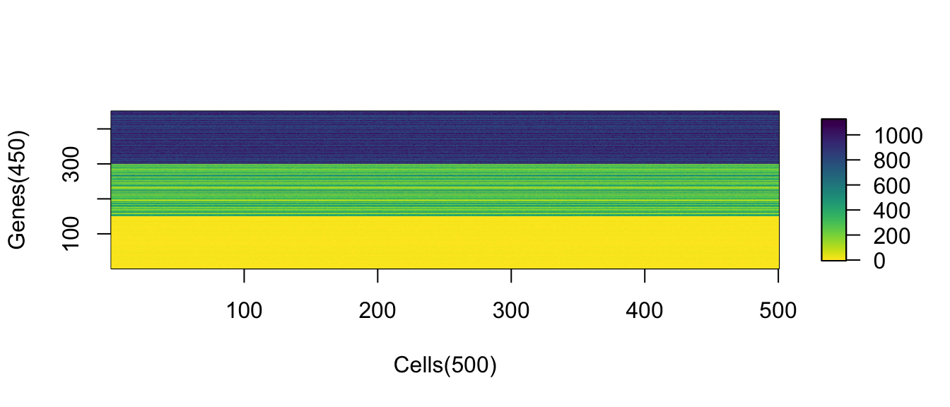 Observed expression matrix with cells on rows and genes on columns